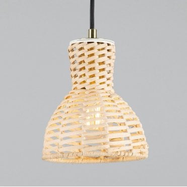 hand woven natural rattan ceiling pendant