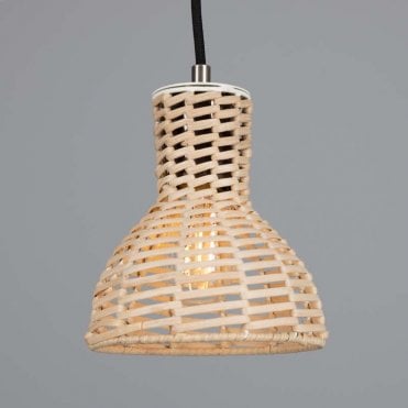 small woven rattan natural ceiling light