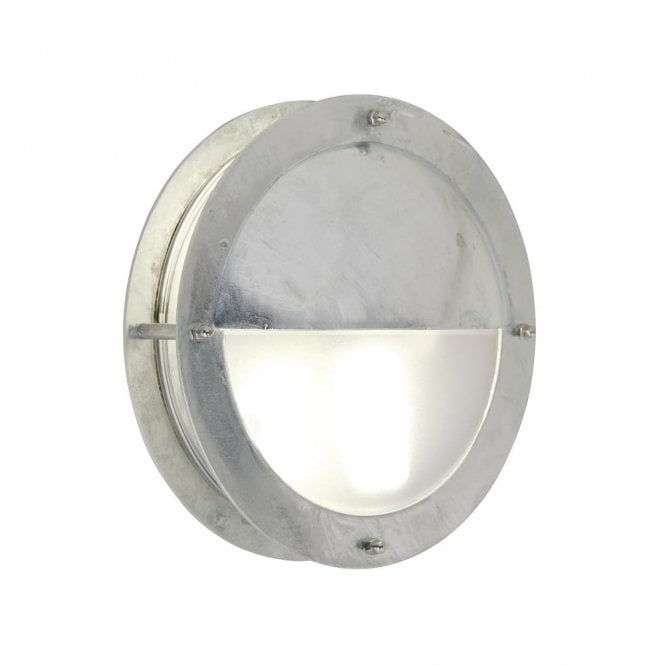 MALTE - Galvanised Steel Exterior Bulkhead Wall Light with Eyelid