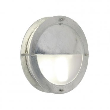 MALTE - Galvanised Steel Exterior Bulkhead Wall Light with Eyelid