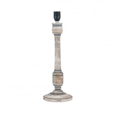 MANGO WOOD Table Lamp Base with Grey and White Wash