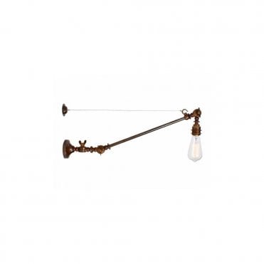 MANICK - Adjustable Industrial Wall Light In Antique Brass