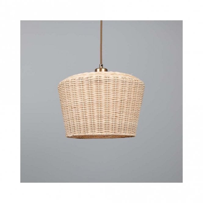 MANILA Large Rattan Ceiling Pendant with Antique Brass Fittings