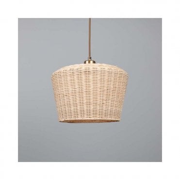 MANILA Large Rattan Ceiling Pendant with Antique Brass Fittings