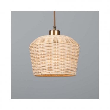 MANILA Rattan Ceiling Pendant 20cm Antique Brass