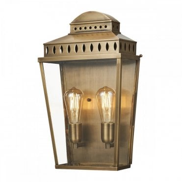 MANSION House Large 2 Light Traditional Exterior Wall Lantern Aged Brass