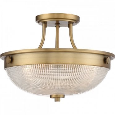 MANTLE 2 Light Semi-Flush Weathered Brass