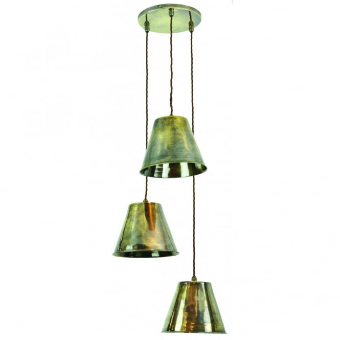 MAP - Room 3 Light Cluster Antique Brass C/W Lb4 Bulbs