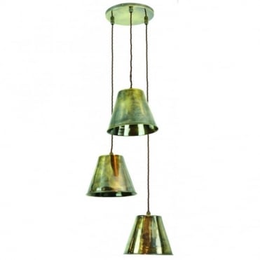 MAP - Room 3 Light Cluster Antique Brass C/W Lb4 Bulbs