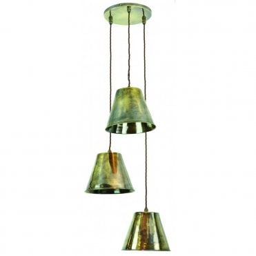 MAP - Room 3 Light Cluster Antique Brass C/W Lb4 Bulbs