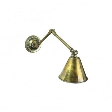 MAP - Room Double Adjustable Wall Light Antique Brass C/W Lb4 Bulbs