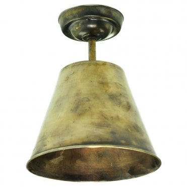MAP - Room Flush Ceiling Antique Brass C/W Lb4 Bulbs