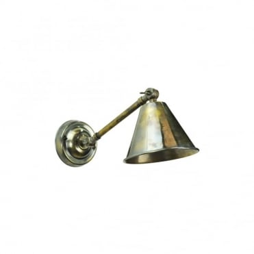 MAP - Room Single Adjustable Wall Light Antique Brass C/W Lb4 Bulbs