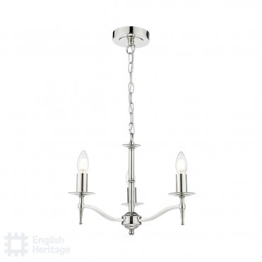 polished nickel 3 armed candelabra chandelier