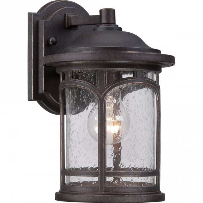 MARBLEHEAD 1 Light Small Exterior Wall Lantern Bronze with Hardwearing Finish, Ideal for Coastal Areas