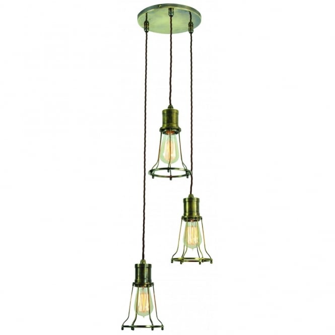MARCONI - 3 Light Cluster Antique Brass C/W Lb2 Bulbs