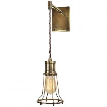 MARCONI - Adjustable Height Wall Light Antique Brass C/W Lb2 Bulbs