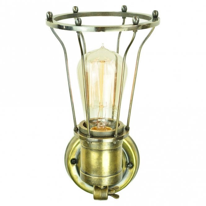 MARCONI - Adjustable Wall/Ceiling Light Antique Brass C/W Lb2 Bulbs
