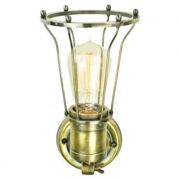 MARCONI - Adjustable Wall/Ceiling Light Antique Brass C/W Lb2 Bulbs