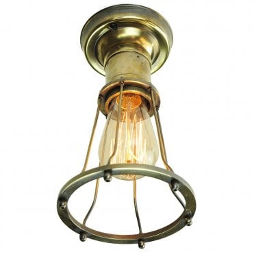 MARCONI - Flush Antique Brass C/W Lb2 Bulbs