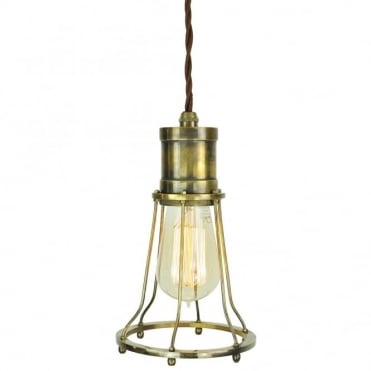 MARCONI - Pendant Antique Brass C/W Lb2 Bulbs