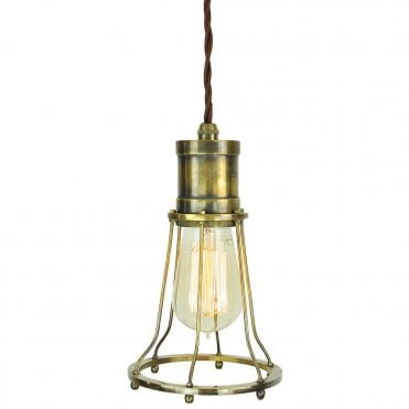 MARCONI - Pendant Antique Brass C/W Lb2 Bulbs