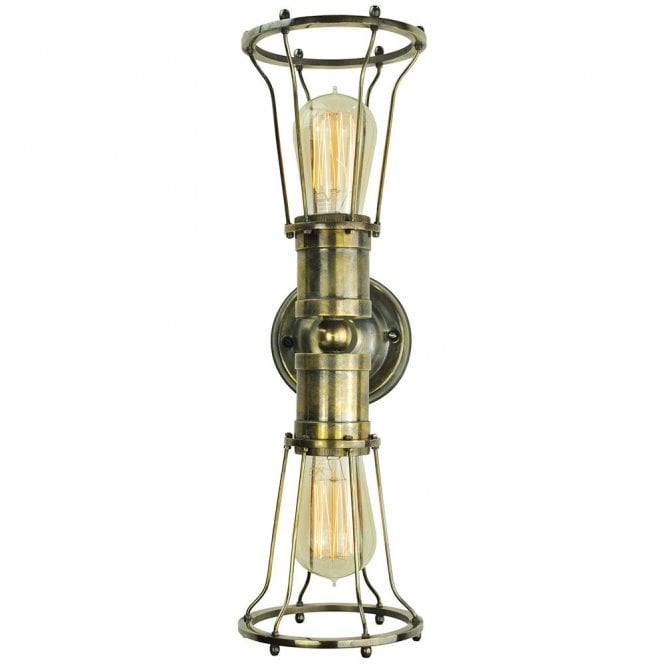 MARCONI - Twin Wall/Ceiling Antique Brass C/W Lb2 Bulbs