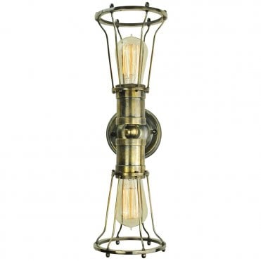 MARCONI - Twin Wall/Ceiling Antique Brass C/W Lb2 Bulbs