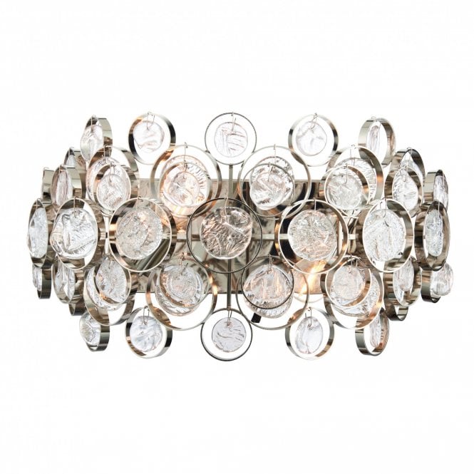 MARELLA 2 Light Wall Light Bright Nickel Finish & Clear Glass