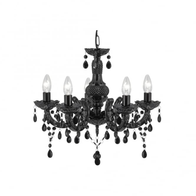 MARIE THERESE 5 Light Acrylic Black Chandelier