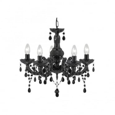 MARIE THERESE 5 Light Acrylic Black Chandelier