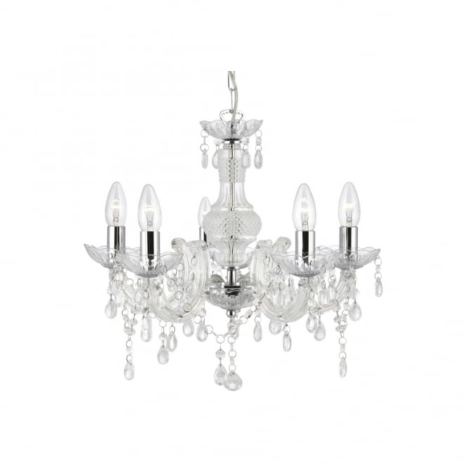 MARIE THERESE 5 Light Acrylic Clear Chandelier