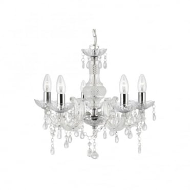 MARIE THERESE 5 Light Acrylic Clear Chandelier