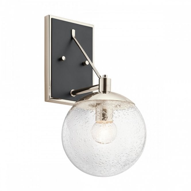 MARILYN Wall Light Glass Globe Polished Nickel