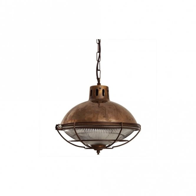 MARLOW - Cage Lamp Industrial Factory Light In Antique Brass