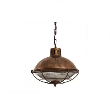 MARLOW - Cage Lamp Industrial Factory Light In Antique Brass