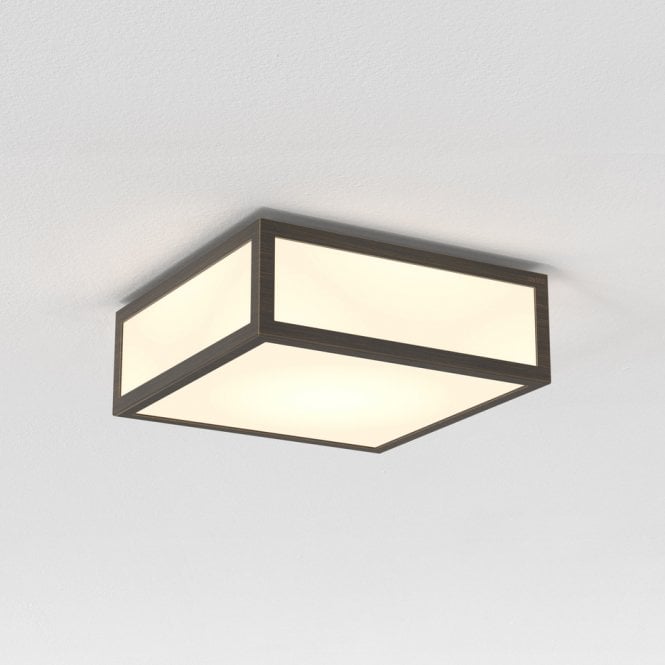 MASHIKO - 200 Bronze & White Glass Bathroom Ceiling Light