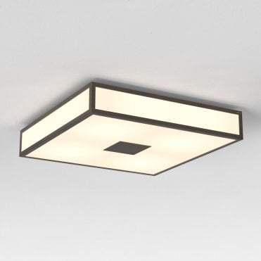 400 Bronze & White Shade Bathroom Ceiling Light (Large)