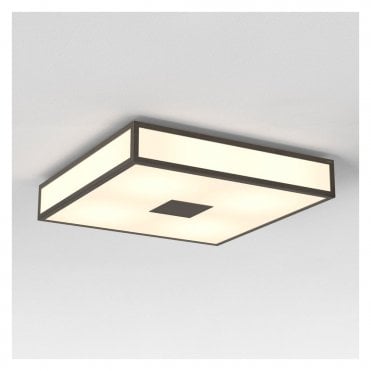 MASHIKO - 400 Bronze & White Shade Bathroom Ceiling Light (Large)