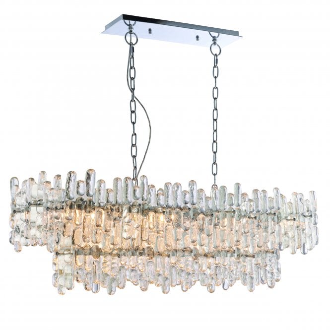 MAYA 12 Light Ceiling Pendant Chrome Finish & Clear Glass