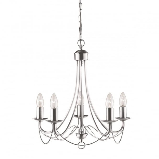 MAYPOLE - 5 Light Satin Silver Ceiling