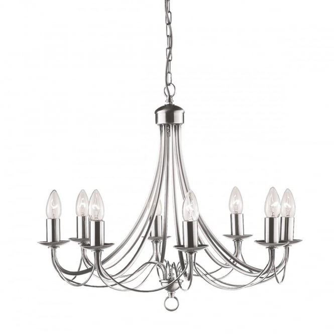 MAYPOLE - 8 Light Satin Silver Ceiling