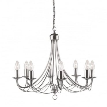 MAYPOLE - 8 Light Satin Silver Ceiling