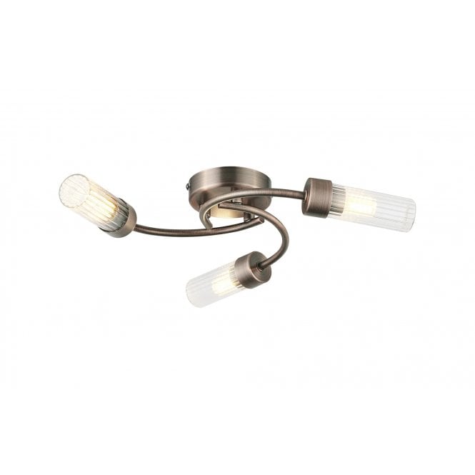 Megan 3 Light Flush IP44 Bathroom Ceiling Light - Bronze