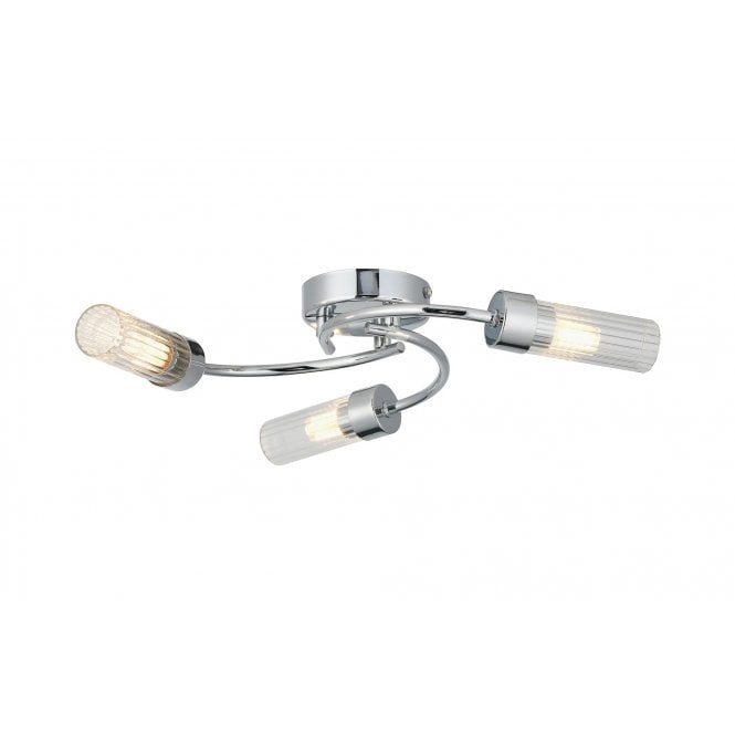 Megan 3 Light Flush IP44 Bathroom Ceiling Light - Polished Chrome