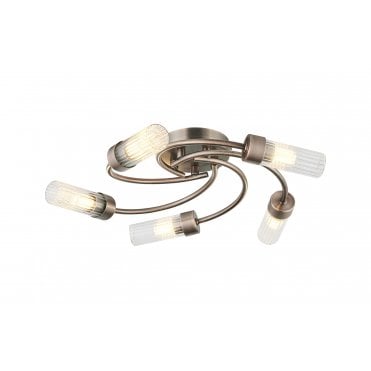 Megan 5 Light Flush IP44 Bathroom Ceiling Light - Bronze