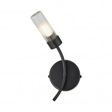 Megan IP44 Bathroom Wall Light - Satin Black (Left)