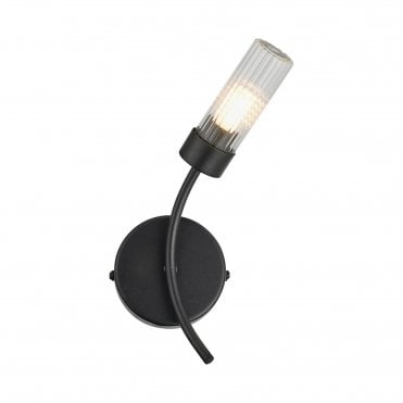 Megan IP44 Bathroom Wall Light - Satin Black (Right)