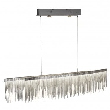 Led Ceiling Bar Satin Silver Chain Link Waterfall Dressing