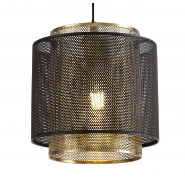 Adjustable Ceiling Pendant Light Black/Gold